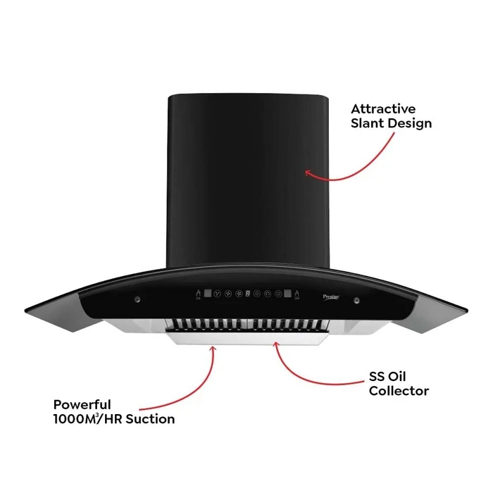 Prestige Oscar Plus SafeSense 900 IoT Kitchen Hood Chimney (90 cm / 1000 m³/hr) | Motion Sensor & Thermal Auto-Clean with Gas Leak Detector -  41841