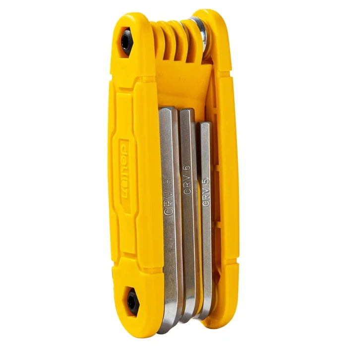 Deli 8PCS Foldable Flat End Pocket Hex Key Set | Premium Polished CR-V Steel Metric Allen Wrench Kit 1.5mm to 8mm with Wear-Resistant Markings | EDL230308