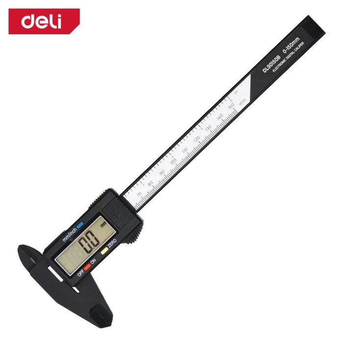 Deli Tools 150mm (6-Inch) Vernier Caliper | 4-Way Precision Measuring Tool with 0.1mm Resolution & Dual Scale | EDL90150B