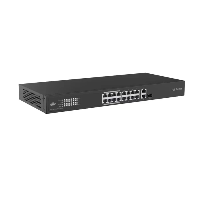 UNV 16-Port 1U Rack Mount Cloud Managed Fast Ethernet PoE Switch with 250W Budget & Gigabit Combo Uplink | NSW3000-16T1GT1GC-POE-IN