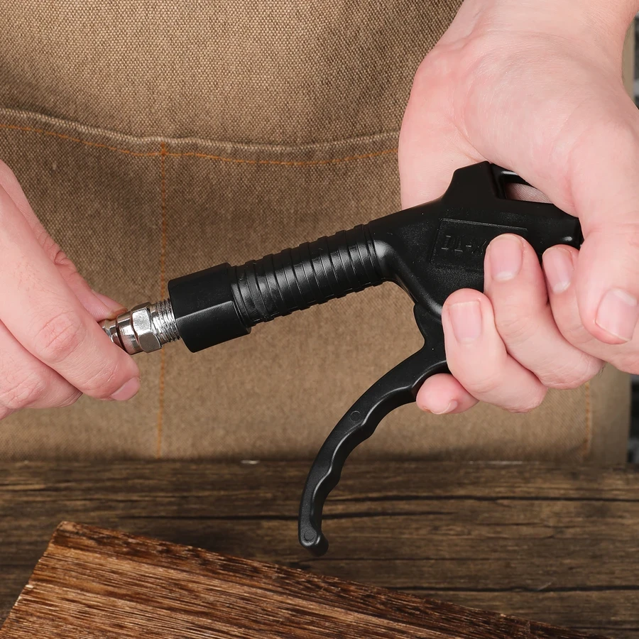Deli 100mm Professional Pneumatic Air Blow Gun | Heavy-Duty Precision-Forged A3 Steel Duster with 350L/min High Airflow | EDL-XQ01