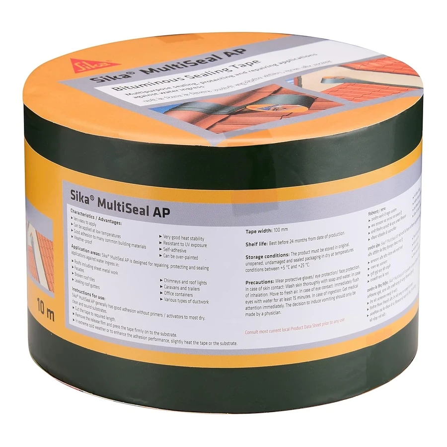 Sika Multiseal AP Self Adhesive Sealing Tape 10m x 100mm 724826 | Bituminous Waterproof Repair | Multi Surface Compatibility | Grey