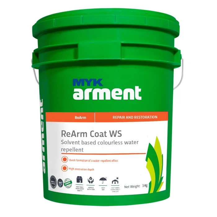 ReArm Coat WS Professional Deep-Penetrating Solvent-Based Siloxane Water Repellant | Colorless Invisible Facade & Natural Stone Sealer | 4.5kg & 17.5kg