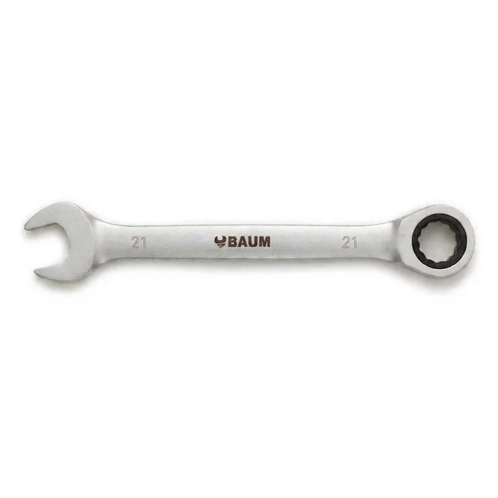 BAUM Heavy-Duty Jumbo Flex-Head Combination Ratcheting Wrench | High-Polish Chrome Vanadium Steel 90-Tooth Gear Wrench | Model ART 55 (Sizes 18mm to 32mm)