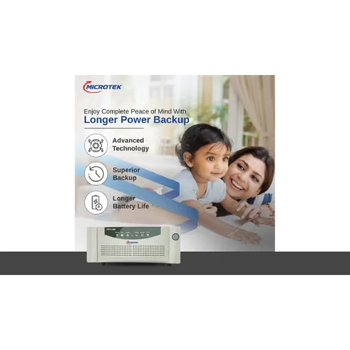 Microtek Super Power 600VA 550W 12V Pure Sine Wave Digital Home Inverter | Wide 80V-290V Dual Inverter/UPS Mode Desktop Power Backup | 700/12V SW