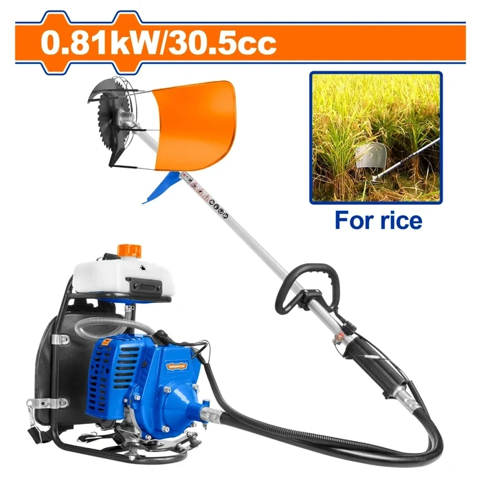 INGCO 30.5cc 0.81kW Professional Gasoline Agricultural Paddy Cutting Machine | Heavy-Duty Paddy, Wheat & Rice Crop Harvester with 60T Disc | WGM5A31
