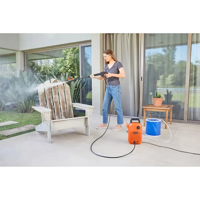 Black+Decker 110 Bar Corded Electric Pressure Washer | 6.8 L/min High-Velocity Car & Patio Cleaning Machine with 3-Meter Hose | BEPW1300-B5