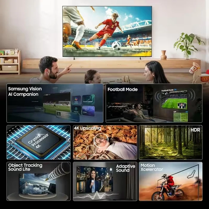 Samsung 85" UA85U8300HULXL Crystal 4K UHD Smart TV | Tizen OS DTV Dolby Sound Dual-Band Wi-Fi 3x HDMI 8ms Response Time Black