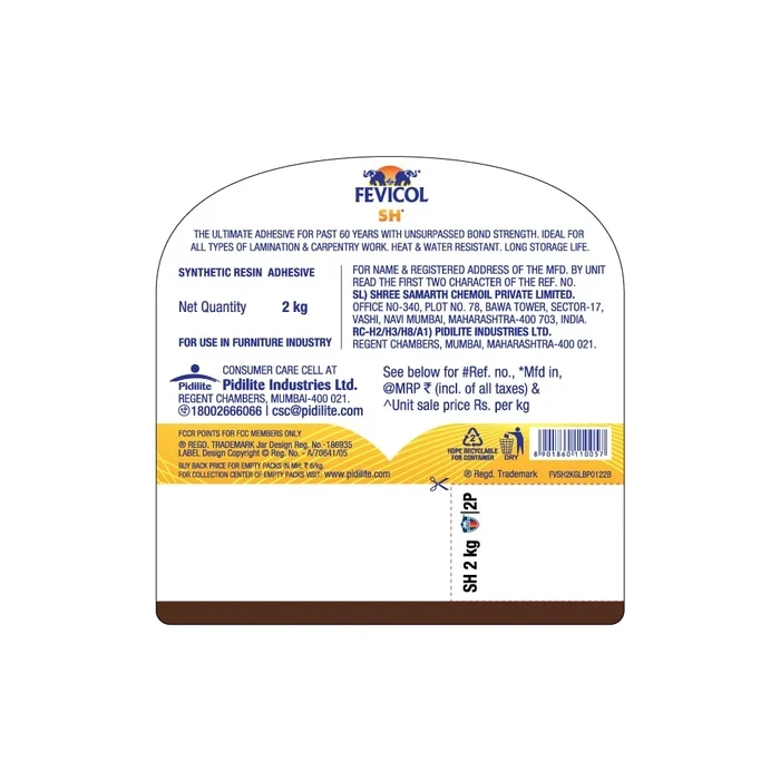 Pidilite Fevicol SH White Adhesive | Ultimate Wood Bonding Logic | 125g - 10kg Tier