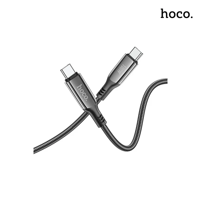 Hoco Extreme Charging Data Cable | Type-C to Type-C 100W Logic | Digital Power Display Matrix | S51