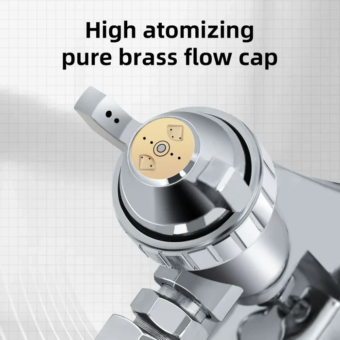 Deli 400CC Pneumatic Air Spray Gun | Premium Die-Cast Aluminum Body with 1.5mm Stainless Steel Nozzle & Copper Atomizing Cap for Steel Structures | EDL-QPQ-W71G