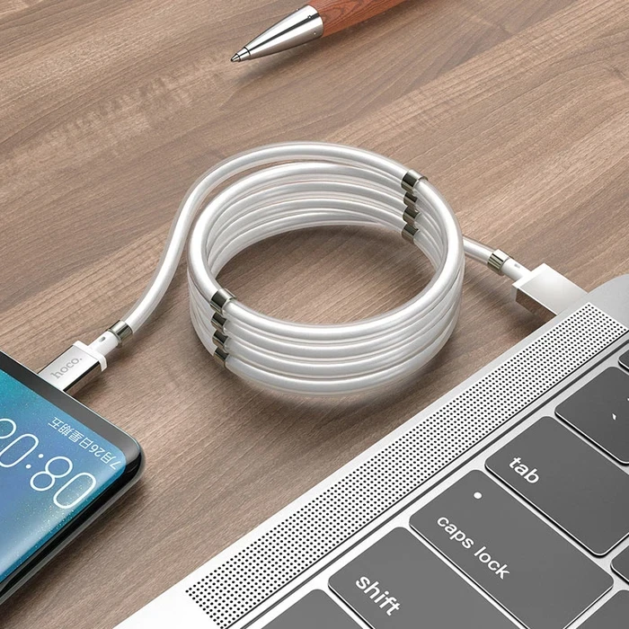 Hoco Magic Magnetic Charging Cable | 10-Magnet Tangle-Free Logic | Stainless Steel Connectivity Matrix | U91