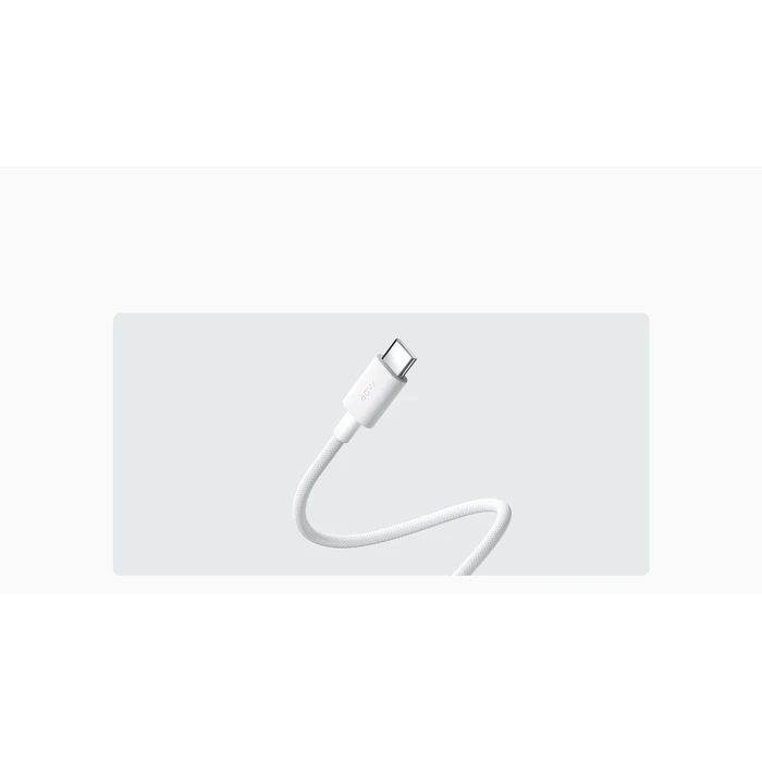 Xiaomi 3A Braided USB-C to USB-C Cable (1m) | Fast Charging Cord with PD3.0, QC3.0 & 480Mbps Data Transfer | White - 3A-CC-1M