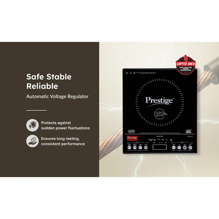Prestige PIC 3.1 V3 2000W Induction Cooktop with Automatic Whistle Counter & Keep Warm Function | Touch Control Portable Countertop Stove - Model 41944