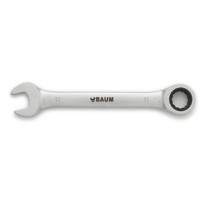 BAUM Professional Flex-Head Combination Ratcheting Wrench | High-Polish Chrome Vanadium Steel 90-Tooth / 72-Tooth Gear Tool | Model ART 55