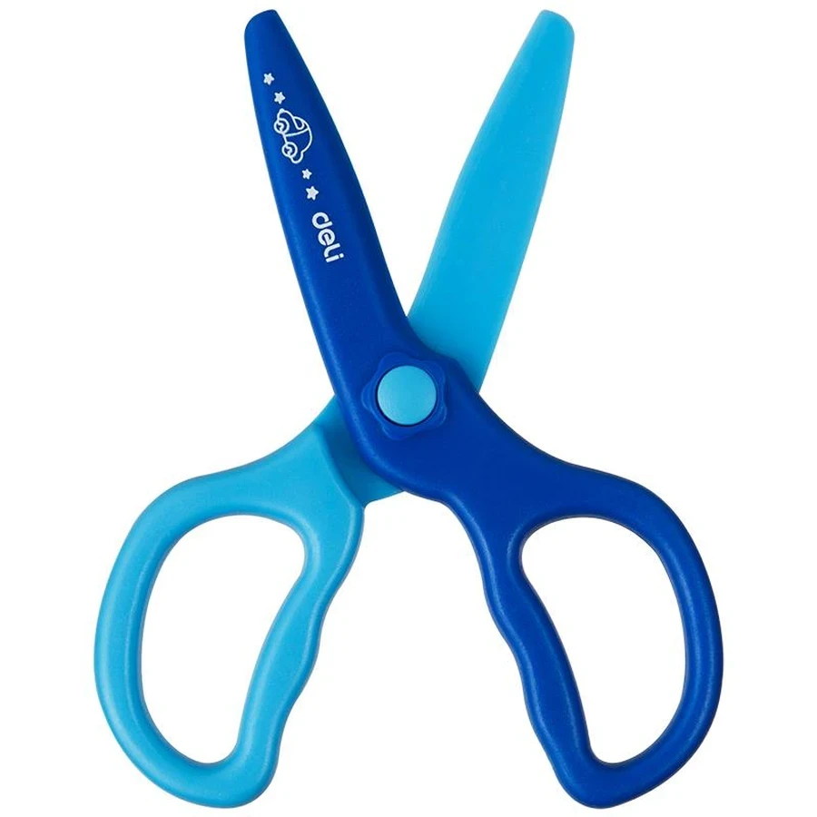 Deli 120mm (4.72") Plastic Blunt-Tip Safety Scissor (12-Piece Pack) | Toddler-Safe Paper Cutting Shears with Soft ABS Ergonomic Handle | E6067