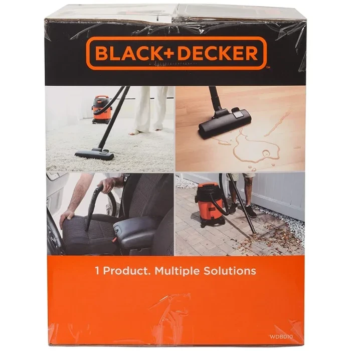 BLACK+DECKER 10-Litre 1200W Wet & Dry Vacuum Cleaner with Blower Function | 16 kPa Suction HEPA Filter & Multi-Floor Nozzles | WDBD10