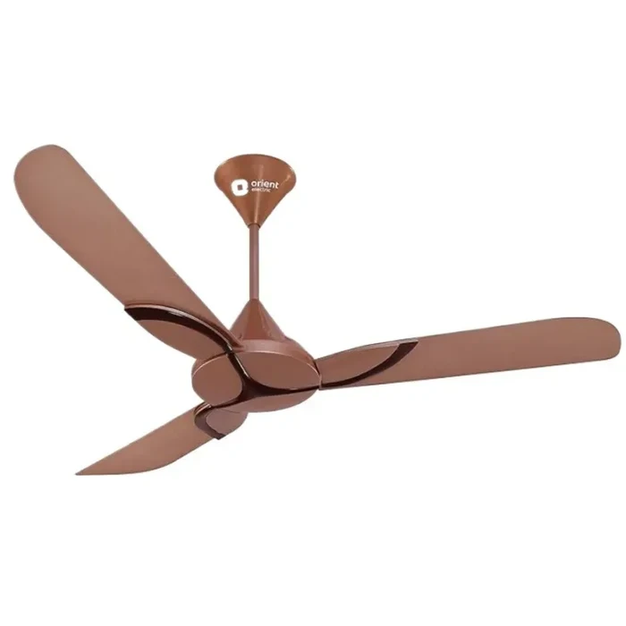 Orient Electric Cristo 1200mm Premium Ceiling Fan | 75W High-Speed Copper Motor | Aerodynamic Rust-Proof Aluminum Blades | Available in Luxury Metallic Ivory-Brown & Topaz Gold Finishes