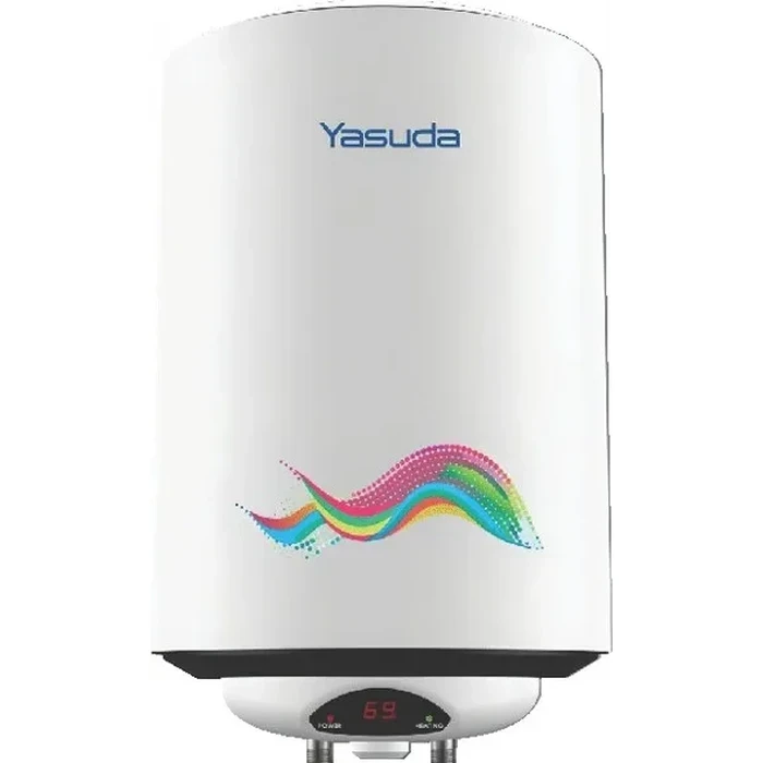 Yasuda Pyra Digi 15L Digital Electric Geyser with Glassline Coated Tank | Real-Time Digital Display Screen Swirl Flow Technology | Energy Saving Polyurethane Insulation 8 Bar Working Pressure Corrosio