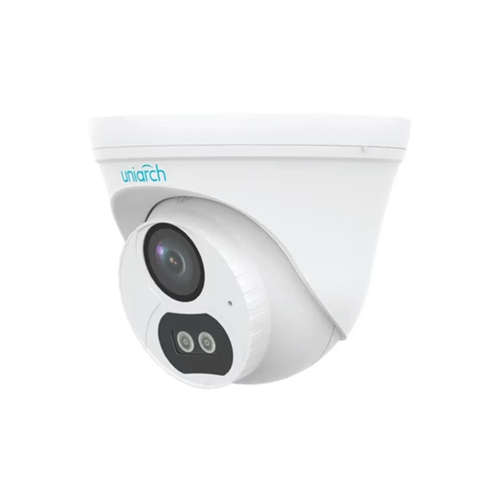 Uniarch 4MP Fixed Dual Light Eyeball Dome IP Camera with ColorHunter, 30m Smart IR & 15m Warm Light, Human Body Detection 2.0 & Built-In Mic | Model No. IPC-T134-AF28-DL-ECO