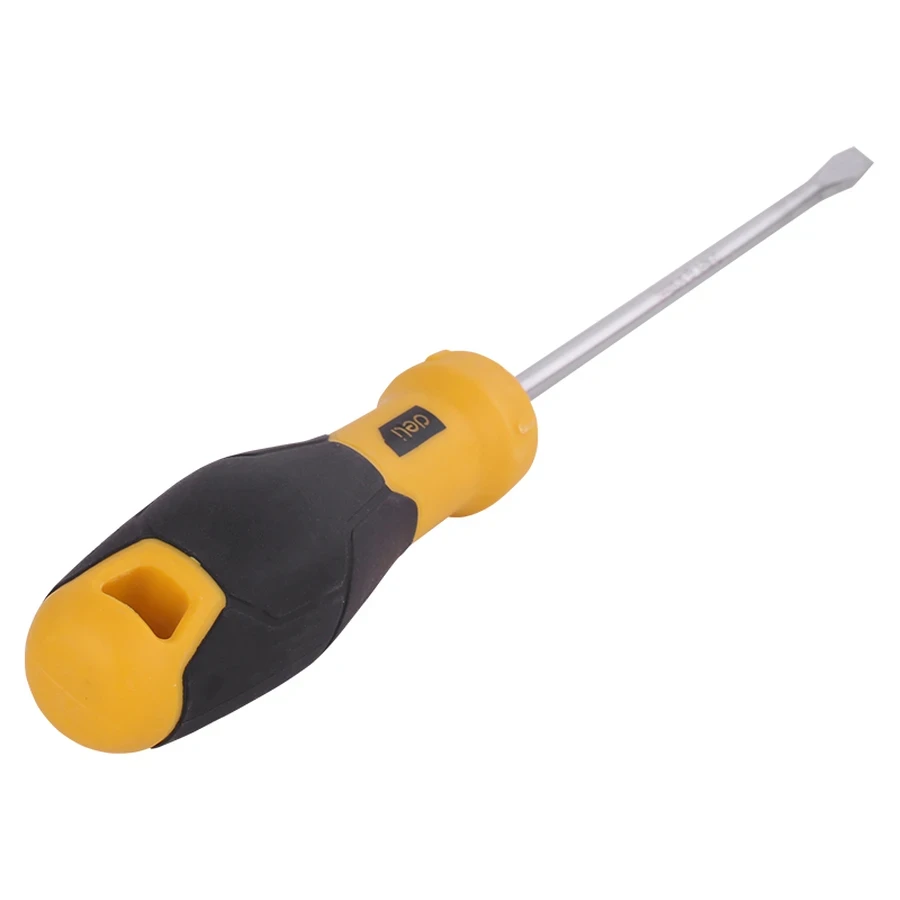 Deli 5 × 150mm Slotted (Flat Head) Professional Screwdriver | Long-Reach 150mm Hardened Steel Shaft with Magnetic Tip & Ergonomic Non-Slip Grip | EDL6351501