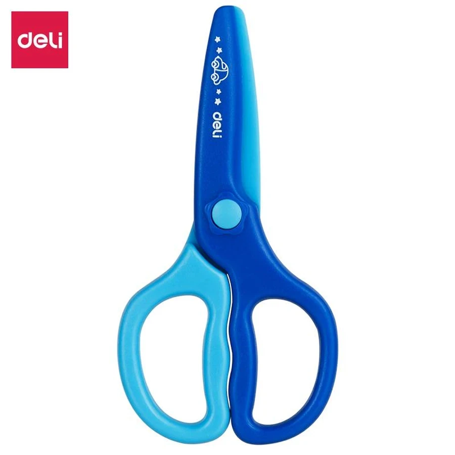 Deli 120mm (4.72") Plastic Blunt-Tip Safety Scissor (12-Piece Pack) | Toddler-Safe Paper Cutting Shears with Soft ABS Ergonomic Handle | E6067