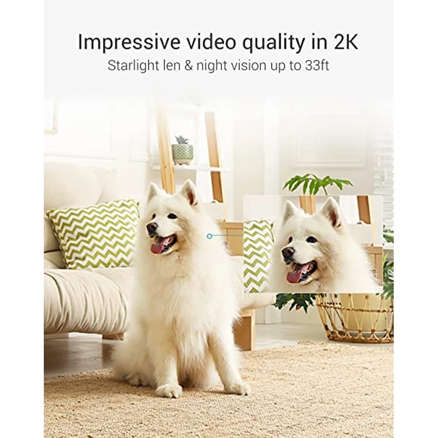 EZVIZ C6 2K⁺ AI Pan-Tilt Camera - Dual-Band Wi-Fi, Pet/Human Detection, Two-Way Talk, 4mm Lens (CS-C6-A0-8C4WF)