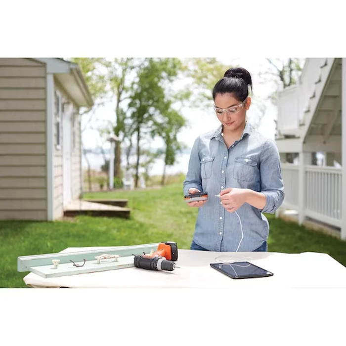 BLACK+DECKER 12V GoPak 4-Tool Cordless Combo Kit (Drill, Jigsaw, Sander, LED Light) with 2-in-1 USB Power Bank Battery | BDCK502C1-B5