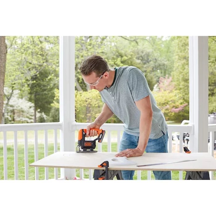 BLACK+DECKER 12V GoPak 4-Tool Cordless Combo Kit (Drill, Jigsaw, Sander, LED Light) with 2-in-1 USB Power Bank Battery | BDCK502C1-B5