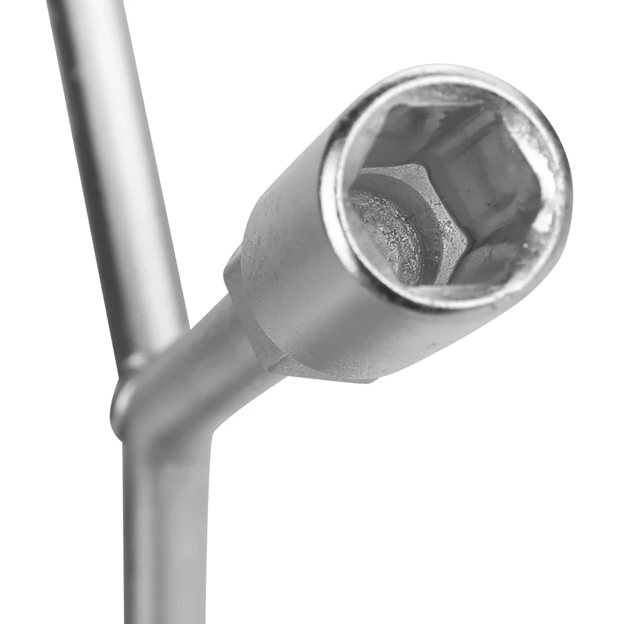 Deli 8-10-12mm 3-Way Y-Type Socket Wrench | Heavy-Duty Chrome Vanadium (Cr-V) Steel 6-Point Sockets with Mirror Chrome Finish for Bicycle & Engine Maintenance (Silver) | EDL81012