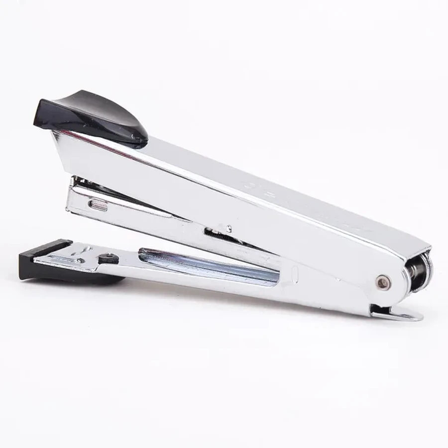 Deli 15-Sheet Desktop Stapler (No. 10 Staples, 50-Pin Load) | Chrome Metal Body with Integrated Remover (Blue, Black, Grey) | E0224