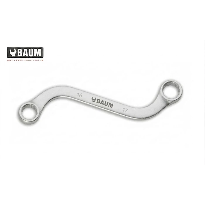 BAUM Heavy-Duty S-Type Obstruction Ring Spanner | Premium Forged Chrome Vanadium Elliptical Double Box Wrench with Dual Matt Chrome | Model ART 63