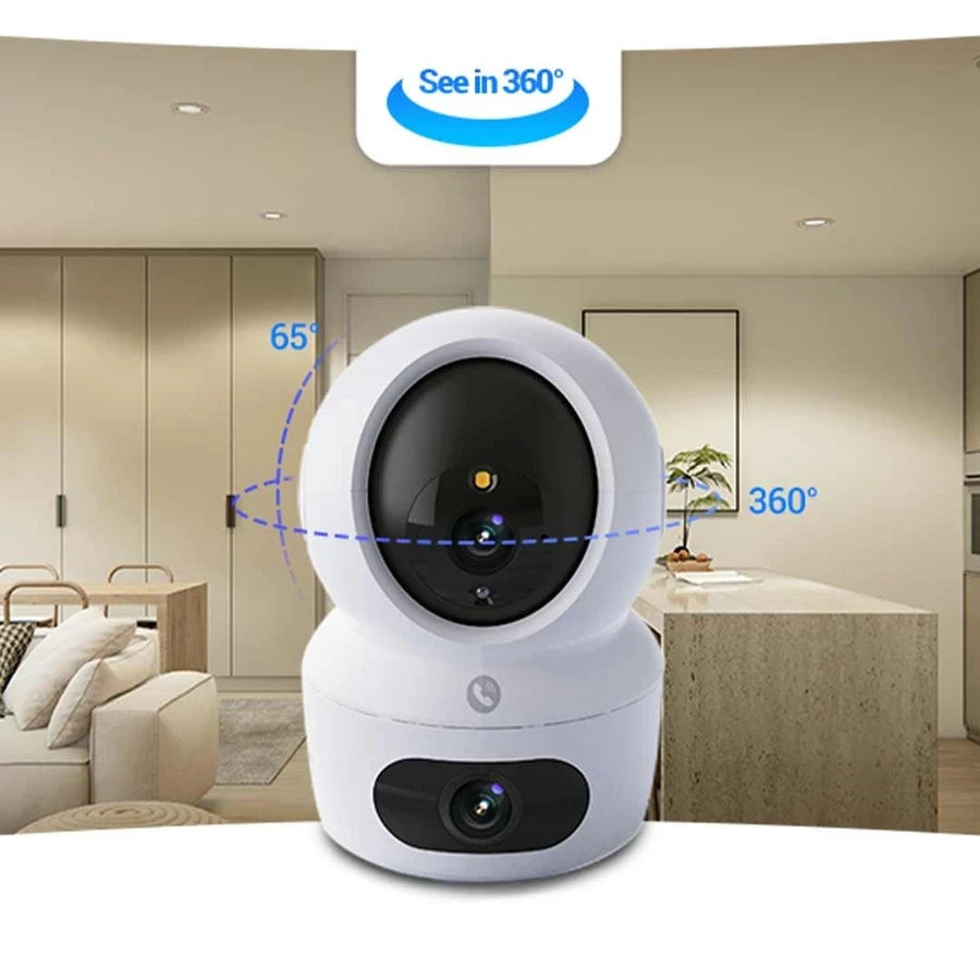 EZVIZ H7c Dual-Lens Pan-Tilt Wi-Fi 6 Camera - Dual 2K⁺ Resolution, 512GB Storage, AI Human Tracking (CS-H7c-R100-8G44WF