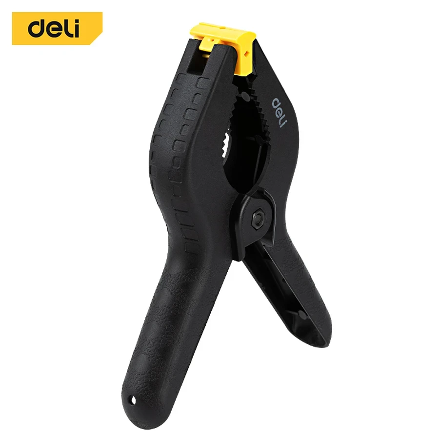 Deli 6" Professional Heavy-Duty Nylon Spring Clamp | Quick-Release 50mm Capacity Hand Clamp with High-Tension Spring & Ergonomic Grip | EDL110006-2S
