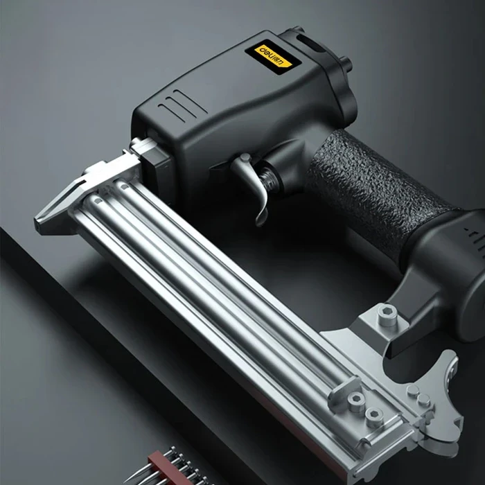 Deli Tools Pneumatic Brad Nailer Heavy Duty F30 18-Gauge Finish Nail Gun with 100-Nail Capacity, Adjustable Depth Control & Premium Metal Body | DL-QDQ-F30
