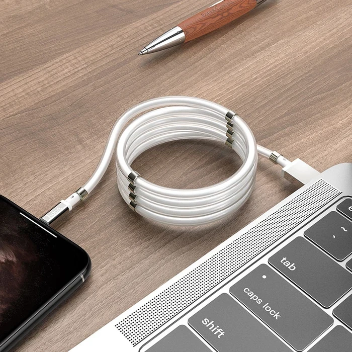 Hoco Magic Magnetic Charging Cable | 10-Magnet Tangle-Free Logic | Stainless Steel Connectivity Matrix | U91