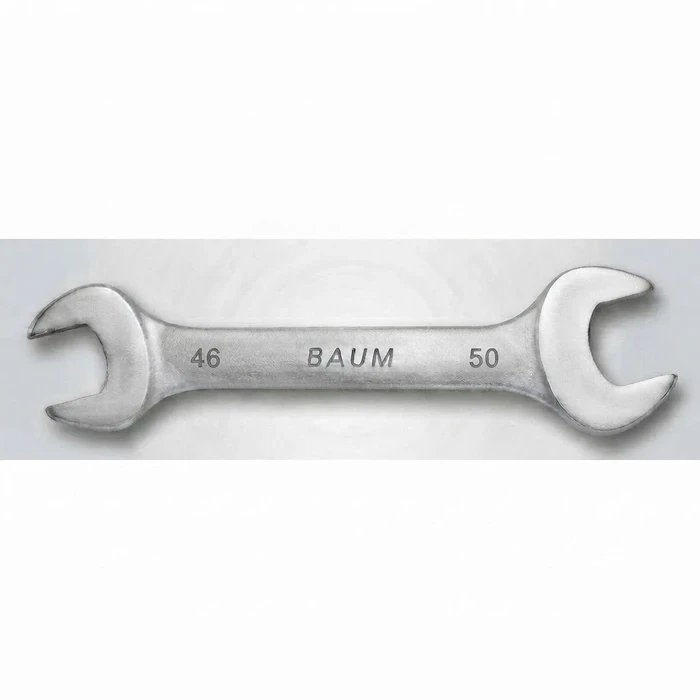 BAUM Heavy-Duty Large Chrome Vanadium Double Open-Ended Spanner | 3-Layer Nickel Chrome Rough Matt Finish Oval Body Wrench | Model ART 12E (Sizes 24mm to 60mm)