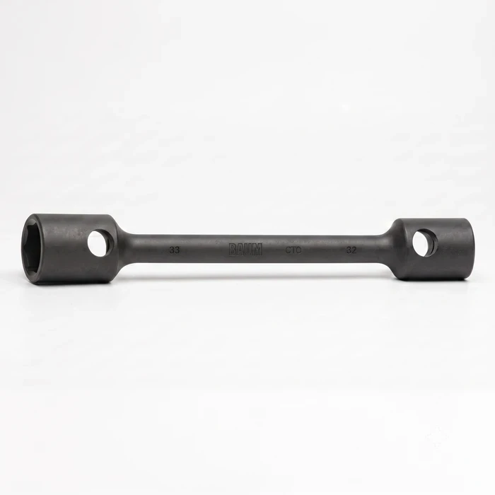 BAUM Heavy-Duty Long Two-Way Wheel Wrench | Premium Forged Chrome Vanadium Elliptical Truck Spanner with Black Phosphated Armor | Model ART 252A LONG