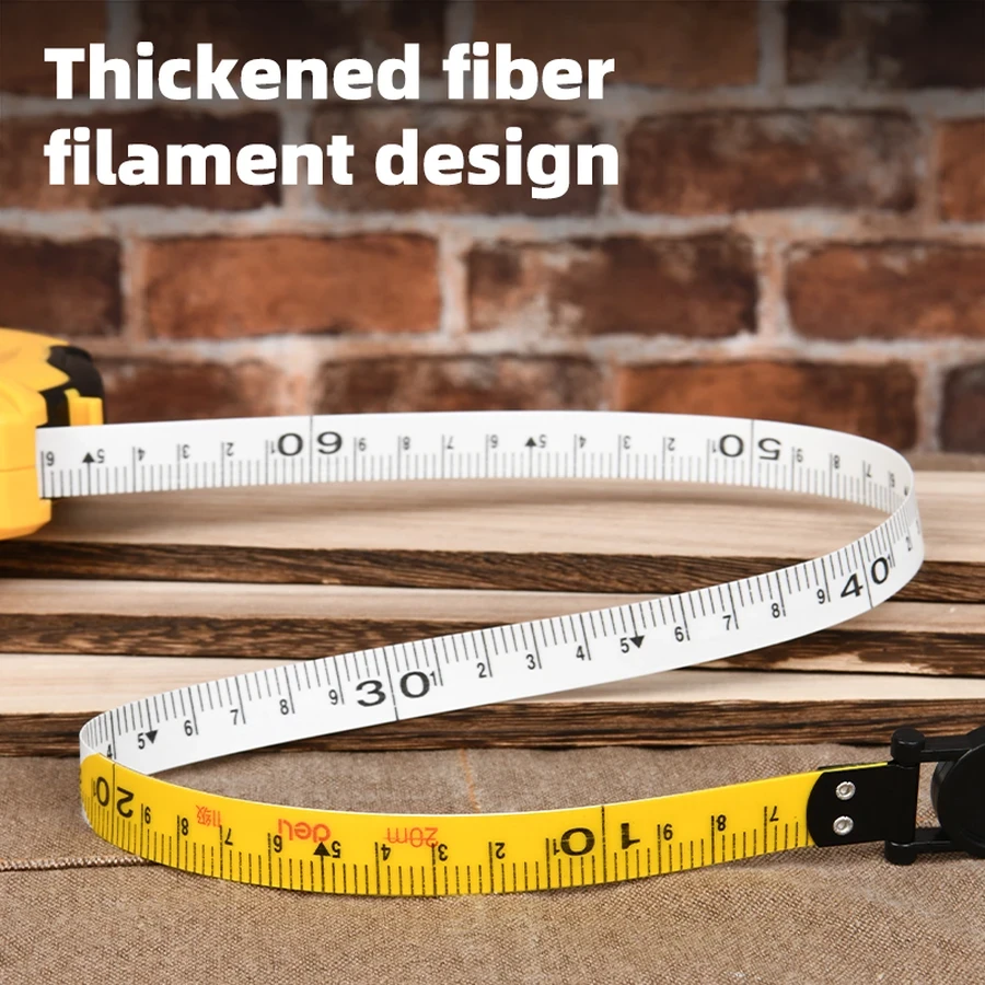 Deli 50m x 14.5mm Professional Fiberglass Measuring Tape Reel | Heavy-Duty Class 2 High-Tensile PVC Coated Tape with Shockproof ABS+TPR Frame | EDL9850ZY