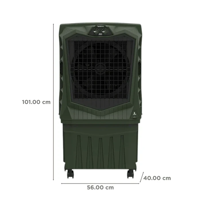 Symphony AIRFORCE 60 Desert Air Cooler | 60L High-Efficiency Honeycomb Media | 145W Low Power Consumption Fan 11m (36ft) Air Throw Distance Auto Louver Cool Flow Dispenser