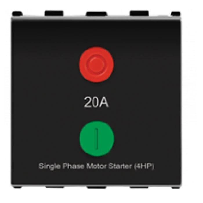 Anchor Roma 66020B 20A Motor Starter | Manual Induction Control Logic | 2-Module Large Rocker | Black Finish | Flame Retardant Shield