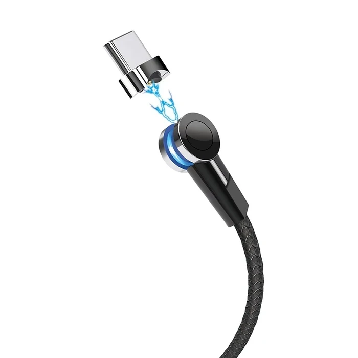 Hoco Magnetic Charging Cable | Rotatable 360-Degree Connectivity Logic | Zinc Alloy & Nylon Matrix | S8