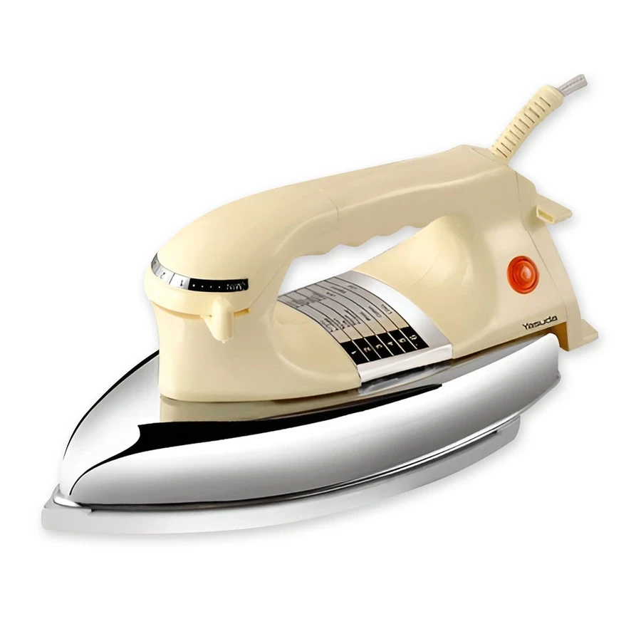 Yasuda 1000W Heavy Dry Iron | Premium Stainless Steel Soleplate & Adjustable Thermostat Control | Automated Overheat Safety Protection with 1.5m 3-Pin Cable | YS-215GH