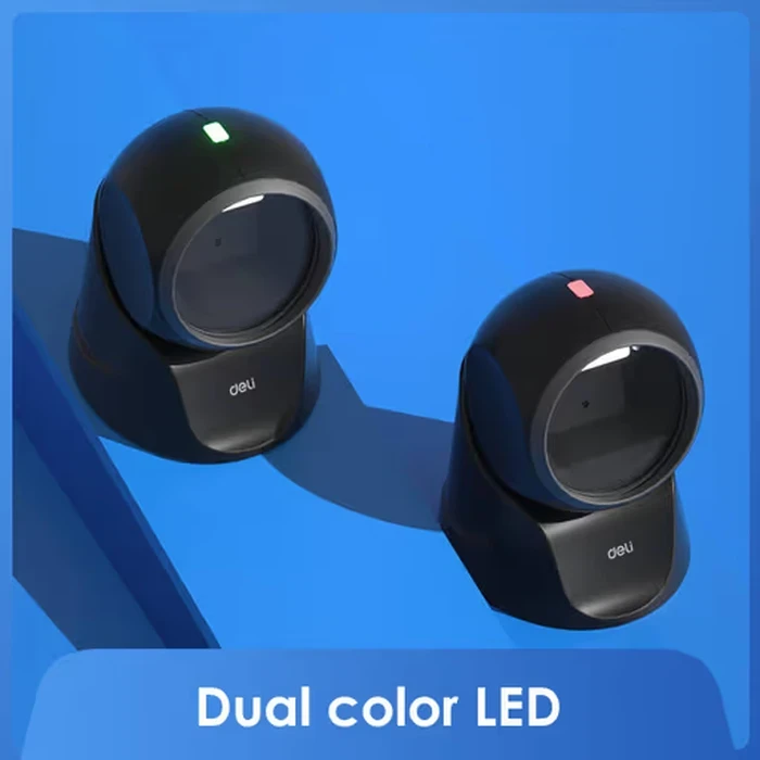 DELI Hands-Free Desktop 1D & 2D Barcode Scanner | CMOS Omnidirectional Mobile Screen & Paper USB POS Reader | ES231