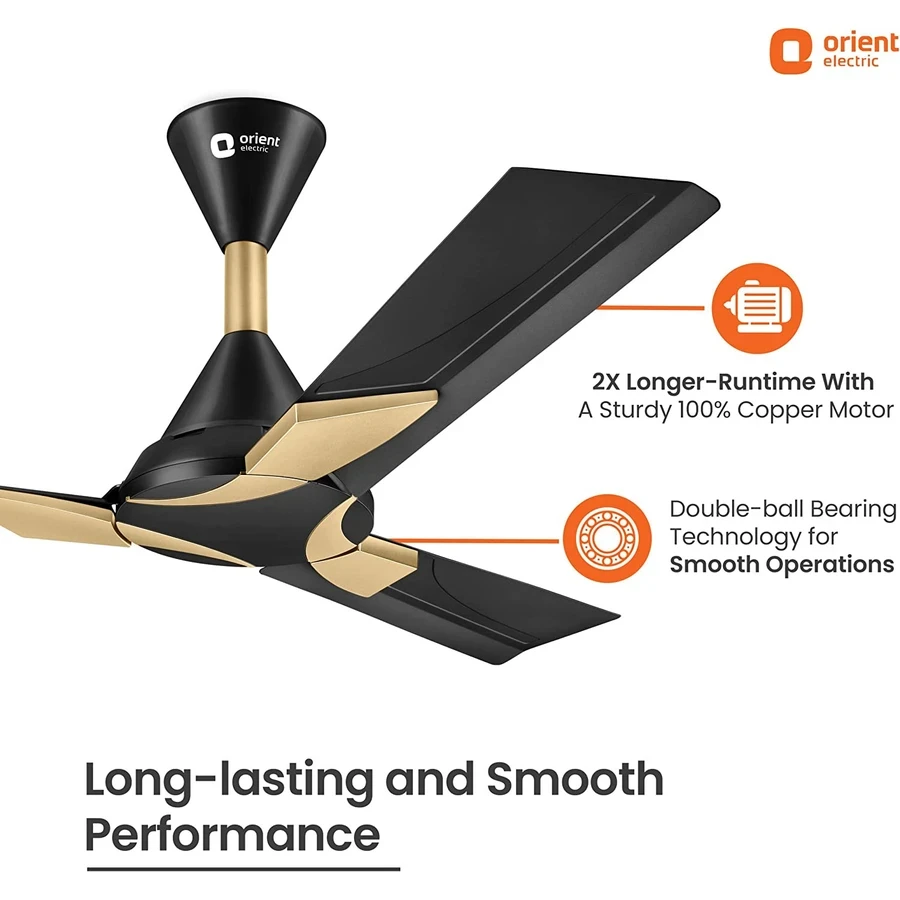 Orient 1200mm Premium Ceiling Fan | Massive 8122 CMM Industrial-Strength Airflow | High-Grade Aluminium Blades Luxury Metallic Matt Finish | Wendy