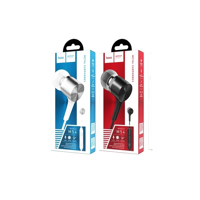 HOCO Pure Music Wired Earphones with Mic | 8mm Driver | Sliding Volume Control | Black, White Finish | M54