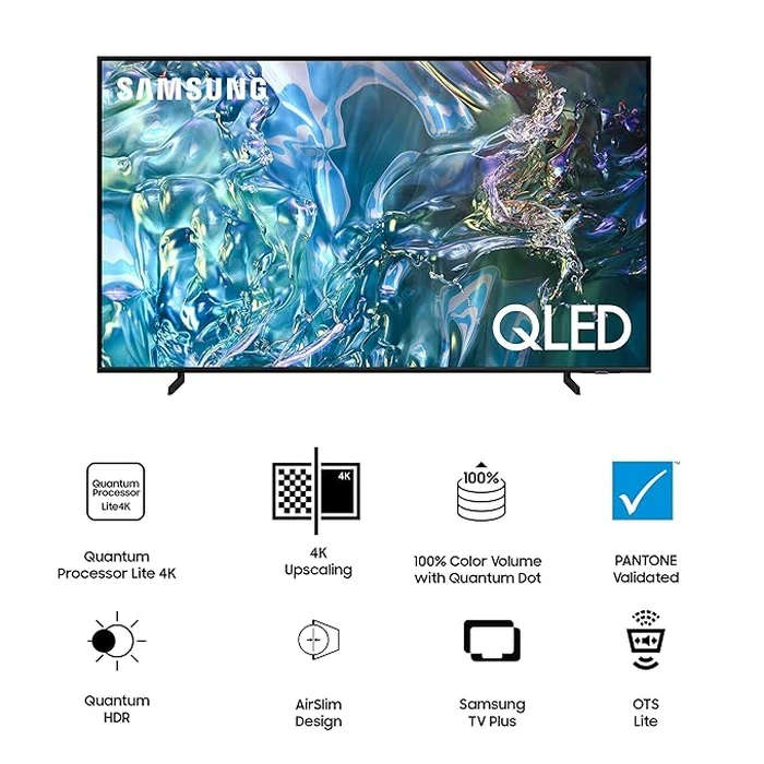 Samsung 55" QA55Q60DAULXL / QA55Q60CARXHE 4K QLED Smart TV | Quantum Processor Lite 4K Dual LED HDR10+ SolarCell Remote OTS Lite Tizen OS