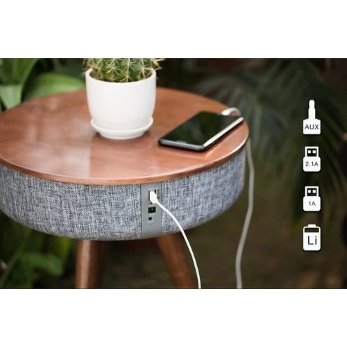 Blueman Table Teak Bluetooth Speaker | BT-Z1 Portable Logic | 360-Degree Acoustic Matrix