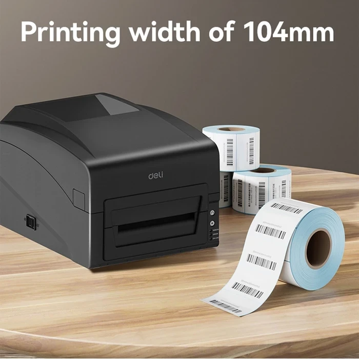 Deli 4" High-Speed Thermal Transfer Industrial Barcode Printer | 150mm/s USB, Serial & LAN Network Desktop Label Printer | ES351