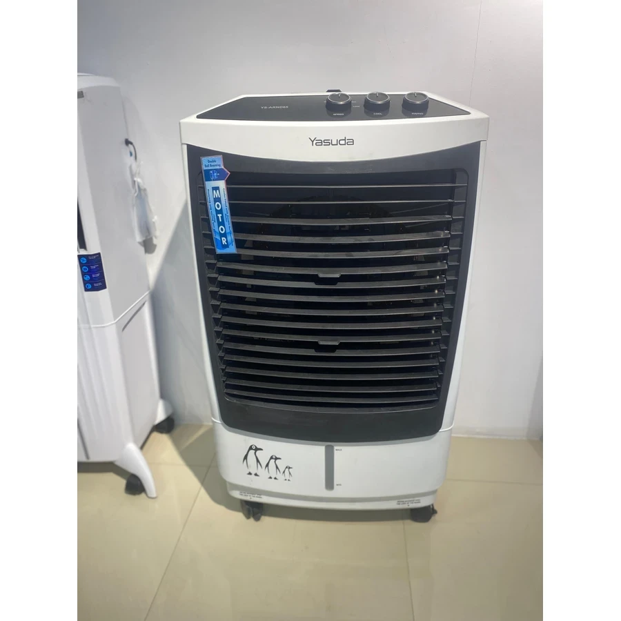 Yasuda Desert Evaporative Air Cooler | 65L Water Tank & High-Density Honeycomb Pad | Hydro Air Technology & Ice Chamber | White / Grey | YS-ARND65